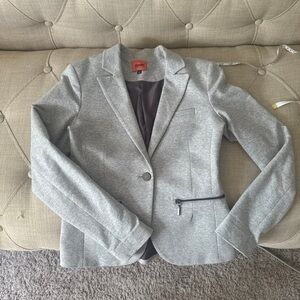 Blazer by Bershka Work/Weekend vibes Size Medium  One-button Gray Zip Pockets